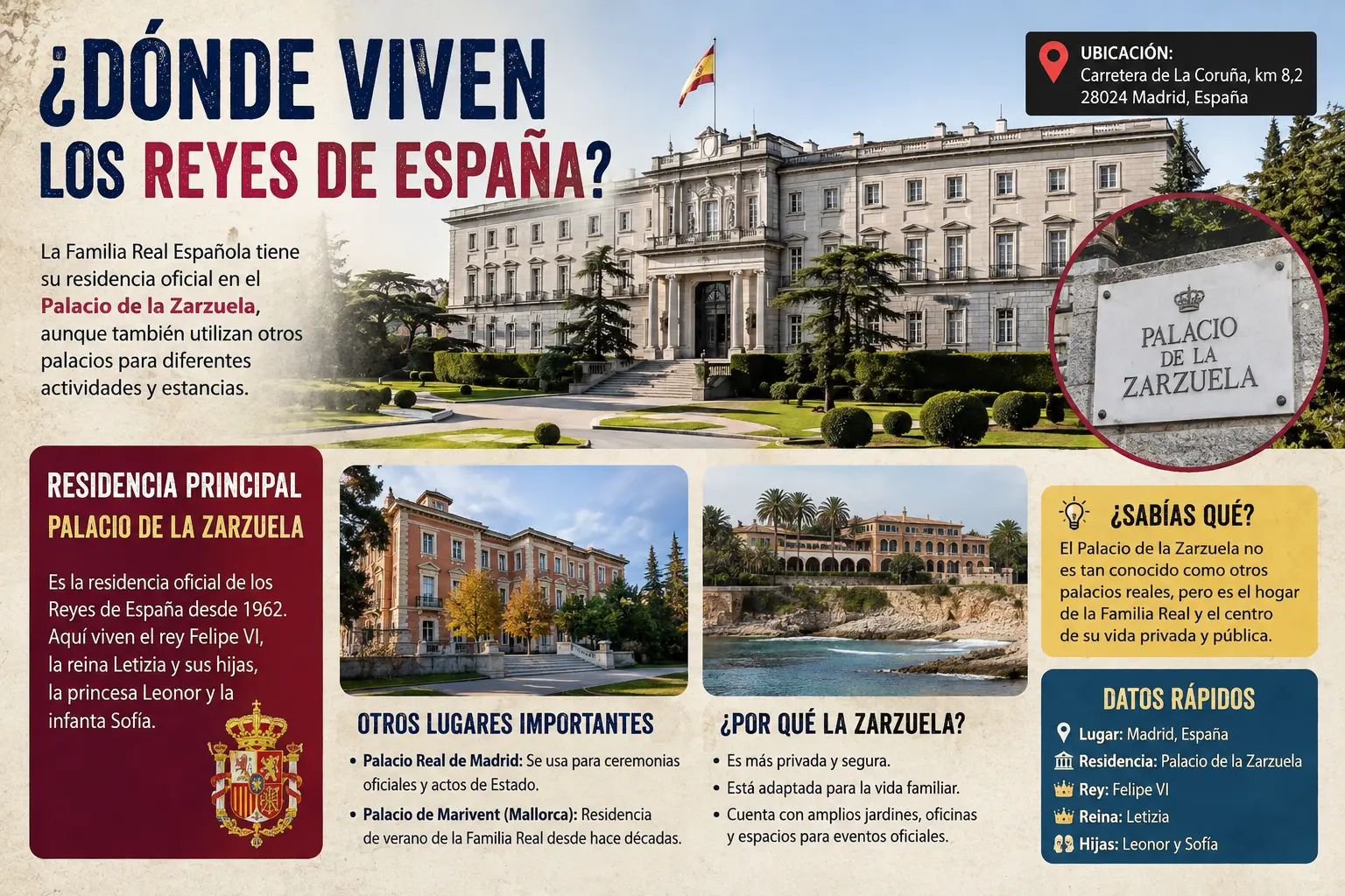 Dónde viven los reyes de España: residencia oficial y datos clave